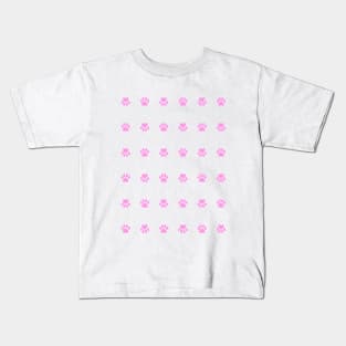 PUPPY Paw Prints Pink Pattern Kids T-Shirt